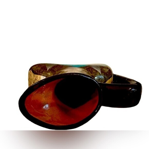 Mexican Cabo San Lucas Clay Pottery Floral Turquoise Pattern Pitcher By Domingo - Picture 5 of 12